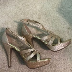 Gold Glitter High Heels